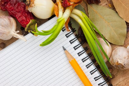 Notebook to write recipes with spices