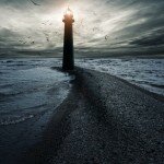 Stormy sky over lightouse